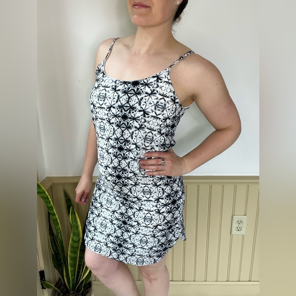 Everly Anthropologie Black Gray Slip Dress Mini M Adjustable Straps Cottagecore